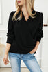 Elegant Surplice Neckline Shirred Cuff Woven Blouse