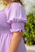 Elegant Swiss Dot Smocked Frilled Short Sleeve Maxi Dress