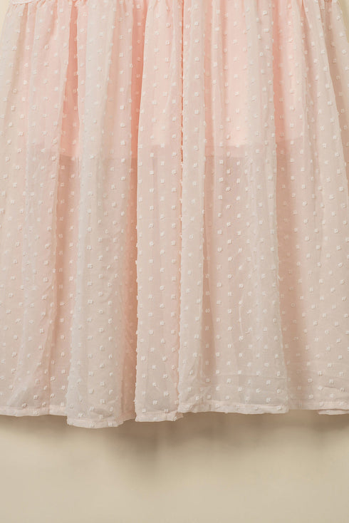 Elegant Swiss Dot Tiered Empire Waist Maxi Dress