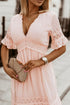Elegant Swiss Dot Tiered Empire Waist Maxi Dress