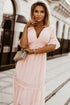 Elegant Swiss Dot Tiered Empire Waist Maxi Dress