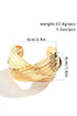 Elegant Textured Metal Crossover Cuff Bracelet