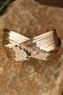 Elegant Textured Metal Crossover Cuff Bracelet