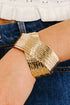 Elegant Textured Metal Crossover Cuff Bracelet