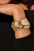 Elegant Textured Metal Crossover Cuff Bracelet