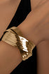 Elegant Textured Metal Crossover Cuff Bracelet