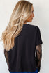 Elegant Textured Patchwork Bow Detail Long Sleeve Top