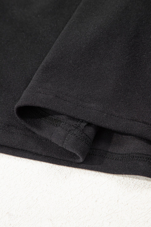 Elegant Textured Patchwork Bow Detail Long Sleeve Top