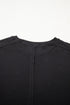 Elegant Textured Patchwork Bow Detail Long Sleeve Top