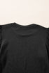Elegant Textured Ribbed Long Bishop Sleeve Top