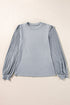 Elegant Textured Ribbed Long Bishop Sleeve Top