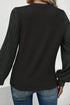 Elegant Textured Ribbed Long Bishop Sleeve Top