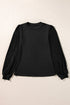 Elegant Textured Ribbed Long Bishop Sleeve Top