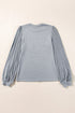 Elegant Textured Ribbed Long Bishop Sleeve Top