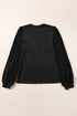 Elegant Textured Ribbed Long Bishop Sleeve Top