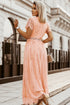 Elegant V Neck Ladder Trim Lace Maxi Dress