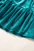 Elegant V Neck Velvet Peplum Puff Sleeve Blouse