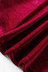 Elegant Velvet Asymmetric Button Detail Keyhole Neck Blouse