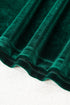 Elegant Velvet Asymmetric Button Detail Keyhole Neck Blouse
