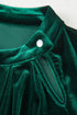 Elegant Velvet Asymmetric Button Detail Keyhole Neck Blouse