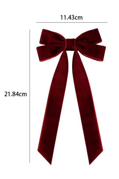 Elegant Velvet Bowknot Long Tail Hair Clip