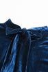 Elegant Velvet Mock Neck Keyhole Puff Sleeve Blouse