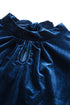 Elegant Velvet Mock Neck Keyhole Puff Sleeve Blouse