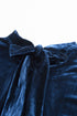 Elegant Velvet Mock Neck Keyhole Puff Sleeve Blouse