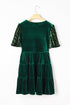 Elegant Velvet Sequin Puff Sleeve Tiered Mini Dress