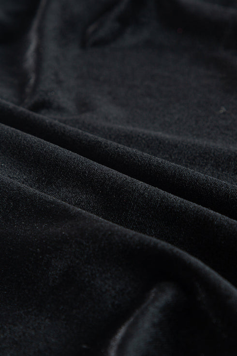 Elegant Velvet Surplice Long Sleeve High Waist Mini Dress