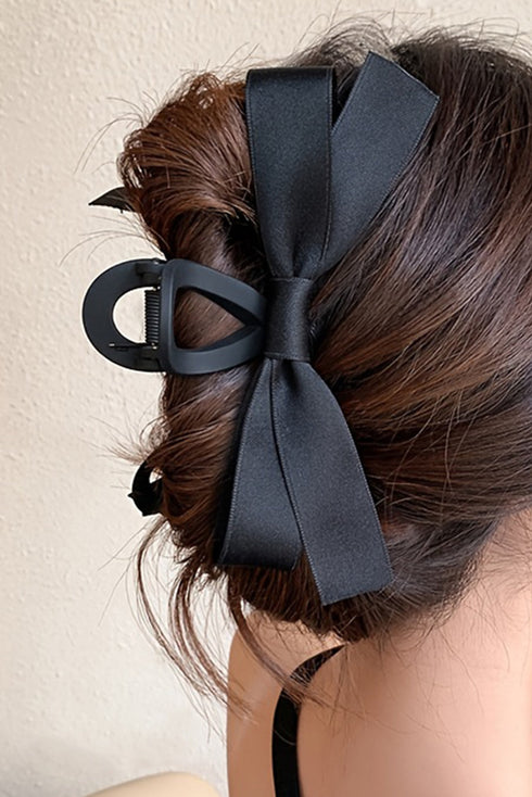 Elegant Viscose Fabric Bow Large Hair Claw Clip