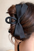 Elegant Viscose Fabric Bow Large Hair Claw Clip