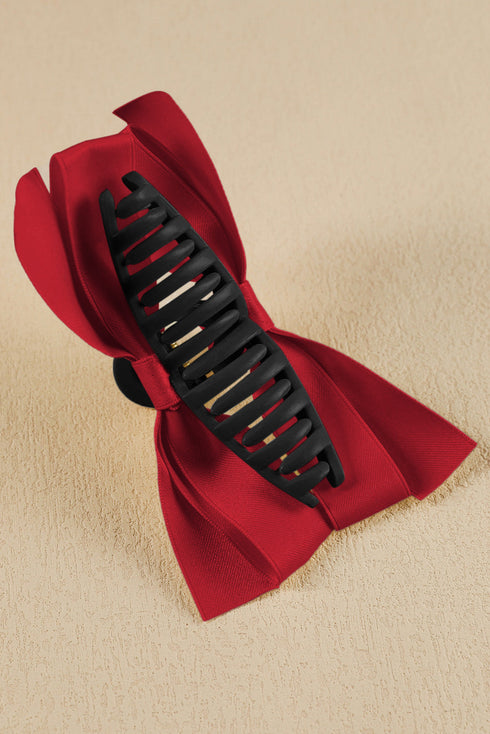 Elegant Viscose Fabric Bow Large Hair Claw Clip