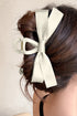 Elegant Viscose Fabric Bow Large Hair Claw Clip