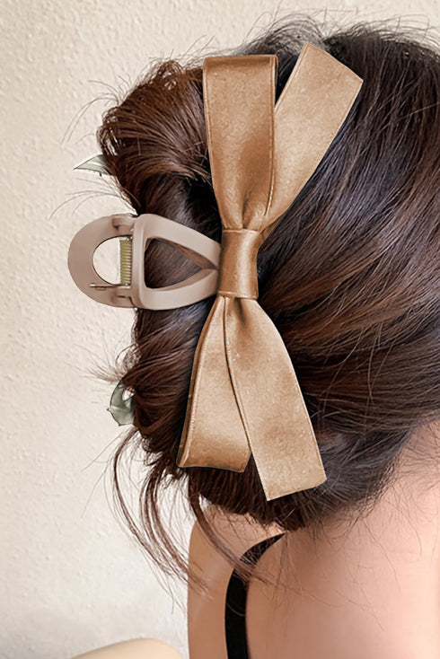 Elegant Viscose Fabric Bow Large Hair Claw Clip