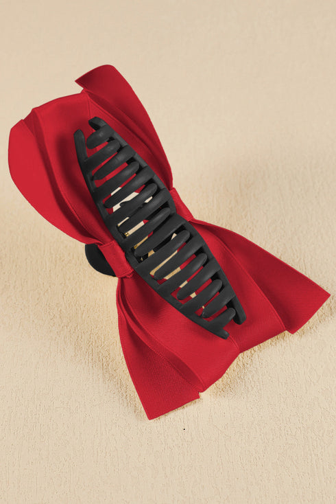 Elegant Viscose Fabric Bow Large Hair Claw Clip