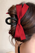 Elegant Viscose Fabric Bow Large Hair Claw Clip