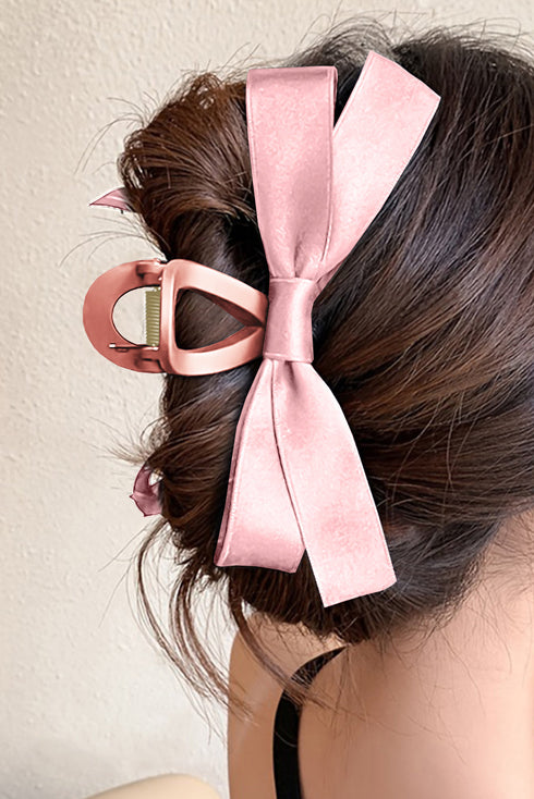 Elegant Viscose Fabric Bow Large Hair Claw Clip