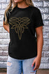 Embellished Abstract Scroll Graphic Short Sleeve Tee