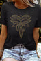 Embellished Abstract Scroll Graphic Short Sleeve Tee