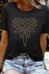 Embellished Abstract Scroll Graphic Short Sleeve Tee