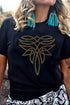 Embellished Abstract Scroll Graphic Short Sleeve Tee