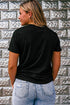 Embellished Abstract Scroll Graphic Short Sleeve Tee