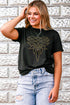 Embellished Abstract Scroll Graphic Short Sleeve Tee