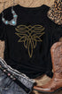 Embellished Abstract Scroll Graphic Short Sleeve Tee