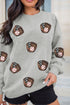 Embellished Baseball Glove Patch Crewneck Sweatshirt