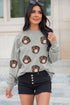 Embellished Baseball Glove Patch Crewneck Sweatshirt