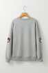 Embellished Baseball Glove Patch Crewneck Sweatshirt