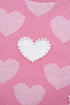 Embellished Heart Motif Soft Knit Crew Neck Sweater