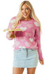 Embellished Heart Motif Soft Knit Crew Neck Sweater